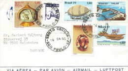 TIMBRES - STAMPS - LETTRE PAR AVION- LETTER AIRMAIL - BRÉSIL - AVIATION -BALLON DIRIGEABLE "PAX" - HIDROVIÃO TERRA NATAL - Covers & Documents