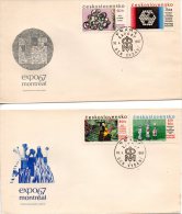 TCHECOSLOVAQUIE. N°1562-5 De 1967 Sur 2 Enveloppes 1er Jour. Expo. De Montréal. - 1967 – Montreal (Kanada)
