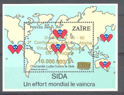 Aids COB BL66  Overprint "conférence Adis-Abeba Virus Et HIV En Afrique " 1992 MNH - Neufs