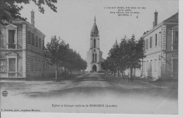 CPA - 40 - MORCENX - EGLISE ET GROUPE SCOLAIRE . - Morcenx