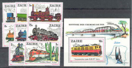 Trains COB 992/99+BL37 1980 MNH - Unused Stamps