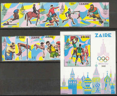 Olympic Games Moscou COB 1026/34+BL41 1980 MNH - Unused Stamps