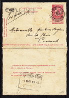 Belgique - Carte Lettre Exprès De 1905 - Oblitération Bruxelles - Expédié Vers Cuesmes - Fine Barbe - Cartes-lettres