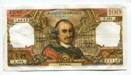 P France 100 Francs "" CORNEILLE "" 3 - 9 - 1970 # 4 - 100 F 1964-1979 ''Corneille''