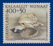 GREENLAND 1990 ENVIRONMENT DOG PROTECTING DUCKS   U.M. N.S.C. FACIT 208 - Ungebraucht