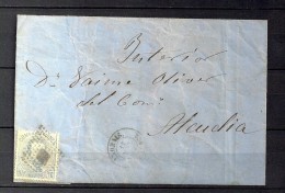 1873 BALEARES, CARTA CIRCULADA ENTRE ANDRAIS Y ALCUDIA, MAT. ROMBO DE PUNTOS, LLEGADA AL DORSO - Storia Postale