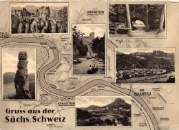 BG297 Sachs Schweiz Map Cartes Geographiques    CPSM 14x9.5cm Germany - Bastei (sächs. Schweiz)