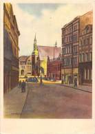 BG563 Gorlitz Jakobstrasse Mit Frauenkirche  Painting CPSM 14x9.5cm Germany - Goerlitz