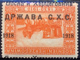 YUGOSLAVIA - JUGOSLAVIA - SHS BOSNIA & H. - ERROR OVPT. INVERTED - MAIL COACH - HORSE - *MLH - 1918 - Ungebraucht