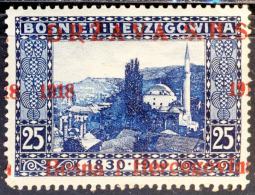 YUGOSLAVIA - JUGOSLAVIA - SHS BOSNIA & H. - ERROR OVPT.  " 8  1918 "  - MOSQUE - *MLH - 1918 - Ungebraucht