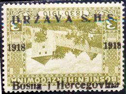 YUGOSLAVIA - JUGOSLAVIA - SHS BOSNIA & H. - ERROR OVPT.  INVERTED  - CASTEL - *MLH - 1918 - Ungebraucht