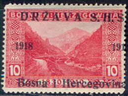 YUGOSLAVIA - JUGOSLAVIA - SHS BOSNIA & H. - ERROR OVPT.  " 191 "  - RIVER - *MLH - 1918 - Ongebruikt