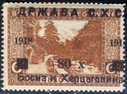 YUGOSLAVIA - JUGOSLAVIA - SHS BOSNIA & H. - ERROR OVPT.  " 191 "  - RIVER - *MLH - 1918 - Ongebruikt