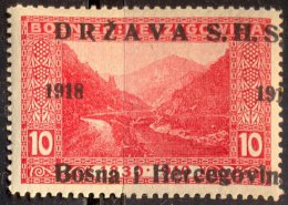 YUGOSLAVIA - JUGOSLAVIA - SHS BOSNIA & H. - ERROR OVPT.  " 191 "  - RIVER - **MNH - 1918 - Ungebraucht