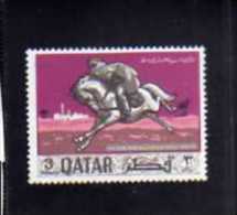 QATAR 1968 POSTA SERVICE HORSE 10TH ANNIVERSARY DECIMI ANNIVERSARIO SERVIZIO POSTALE CAVALLO USED USATO OBLITERE' - Qatar