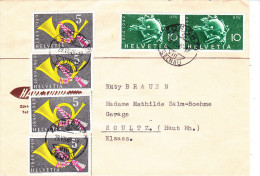 UPU Suisse, Enveloppe Affranchie Par Six Timbres 1949 - UPU (Universal Postal Union)