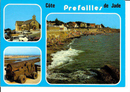 44 PREFAILLES N° 380 : La Plage, L´Eglise, Le Pointe ST-Gildas / CPM Multivues (3) Voyagée1987 / Bon état - Préfailles