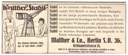 Original Werbung - 1925 - Walther Stabil Baukasten , Walther & Co In Berlin , Spielzeug !!! - Sonstige & Ohne Zuordnung