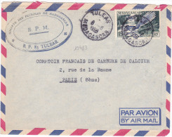 13483# LETTRE PAR AVION Obl TULEAR MADAGASCAR 1956 SOCIETE DES PETROLES SPM - Briefe U. Dokumente