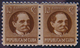 CUBA 1917 10c Tomas Estrada Palma USED PAIR - Gebruikt