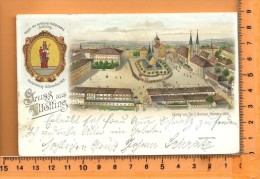 ALTÖTTING: Gruss, Litho Multi Vues, Stadrerhebung 18 Dezember 1898 - Altoetting