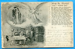 Mans722, Ange , Précurseur, Circulée  1900 - Engel