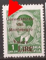 1942  ITALIA OCCUPAZIONE MONTENEGRO CRNA GORA OVERPRINT ROUGE Error Damaged -G-  HINGED - Montenegro