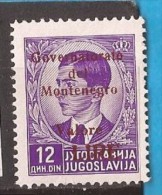 1942  ITALIA OCCUPAZIONE MONTENEGRO CRNA GORA OVERPRINT ROUGE NEVER  HINGED - Montenegro