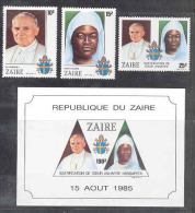 Pope-Sister COB 1313/15+BL65 1986 MNH - Ungebraucht