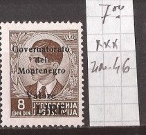 1942  ITALIA OCCUPAZIONE MONTENEGRO CRNA GORA OVERPRINT SCHWARZ BLACK     NEVER  HINGED - Montenegro