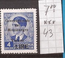 1942  ITALIA OCCUPAZIONE MONTENEGRO CRNA GORA OVERPRINT SCHWARZ BLACK     NEVER  HINGED - Montenegro