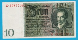 DEUTSCHES REICH 10 REICHSMARK 22.01.1929 Letter K  Serial#  G 29877362  P#180a - 10 Mark