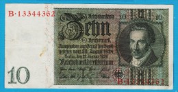 DEUTSCHES REICH 10 REICHSMARK 22.01.1929   Letter R  #  B13344362  P#180a - 10 Mark