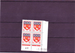 N° 1182 - 0,80F Blason De TOULOUSE - B De A+B - 1° Tirage Du 2.10.58 Au 3.10.58 - Dernier Jour - - 1950-1959