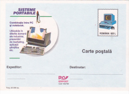 5003A  COMPUTER MARKETING POSTCARD STATIONERY 1999 ROMANIA - Informática
