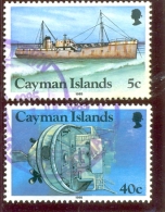 1985 CAYMAN ISLANDS Y & T N° 551 Et 554  ( O ) Naufrages De Bateaux - Cayman Islands