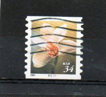 ETATS-UNIS    34 C      2001    Y&T: 3154     N° De  Roulette B2222   Oblitéré - Coils & Coil Singles