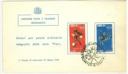 SOMALIA  AFIS  1956 -1959 Flora - SOLO VALODI COMPLEMENTARI FDC ANNO 1958 - Somalie (AFIS)