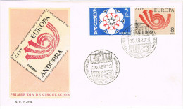 11537. Carta F.D.C. ANDORRA Española 1973. Tema Europa - Covers & Documents