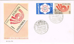 11537. Carta F.D.C. ANDORRA Española 1973. Tema Europa - Lettres & Documents