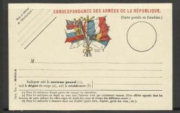 Guerre 14/18 Entier Postal Drapeaux  (2 Scans ) 3 - Guerre Mondiale (Première)