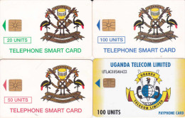 4 Télécartes OUGANDA Lot2 (bon état) - Oeganda