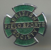 ARCHERY / SHOOTING - BRITISH FIELD SPORTS SOCIETY, Hunting, Enamel, Vintage Pin, Badge, Diameter: 25mm - Archery