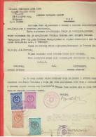 DOCUMENT 1948 DE L AMBASSADE DE LA REPUBLIQUE FEDERATIVE POPULAIRE DE YOUGOSLAVIE 5 TIMBRES TAXE TEXTE RUSSE URSS RUSSIE - Segnatasse