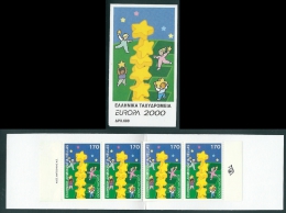 Greece 2000 Europa Booklet - 4 Sets 2-side Perforation MNH - Markenheftchen