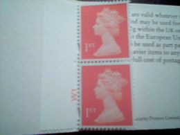 2 Timbres Neufs , Valeur 1st Dans Carnet - Unused Stamps