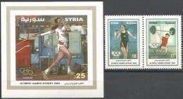 SYRIA, SYRIE, OLYMPIC GAMES, SYDNEY 2000, SET WITH BLOCK, MNH (**) WEIGHTLIFTING - Summer 2000: Sydney