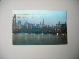 ETATS UNIS NY NEW YORK CITY VIEW OF LOWER  MANHATTAN AT NIGHT - Manhattan