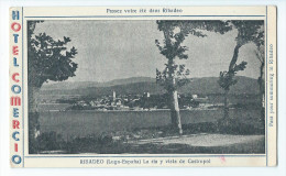 Ribadeo - La Ria Y Vista De Castropol - Hotel Comercio - 15.4 X 9.3 Cm - Lugo