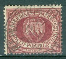 San Marino 1877 Arm 30 Cent. N° 6 MH* - Usados